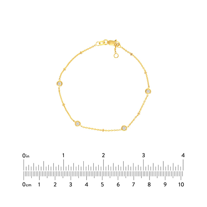 Diamond Bezels and Beads Bracelet