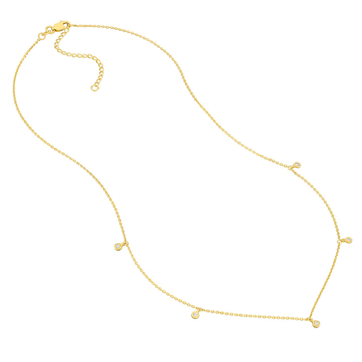 Diamond Bezel Drops Necklace