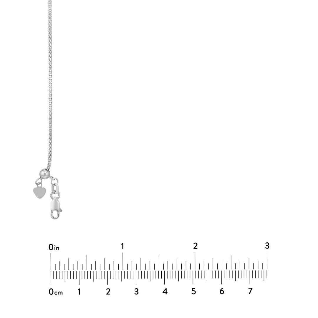 Adjustable Popcorn Chain Necklace with Slider Bead