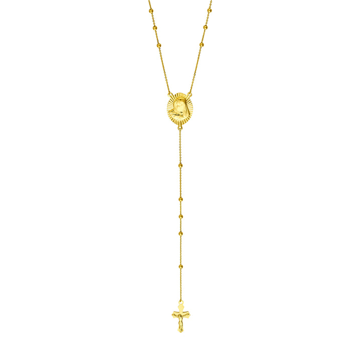 Virgin Mary and Cross Rosary Necklace