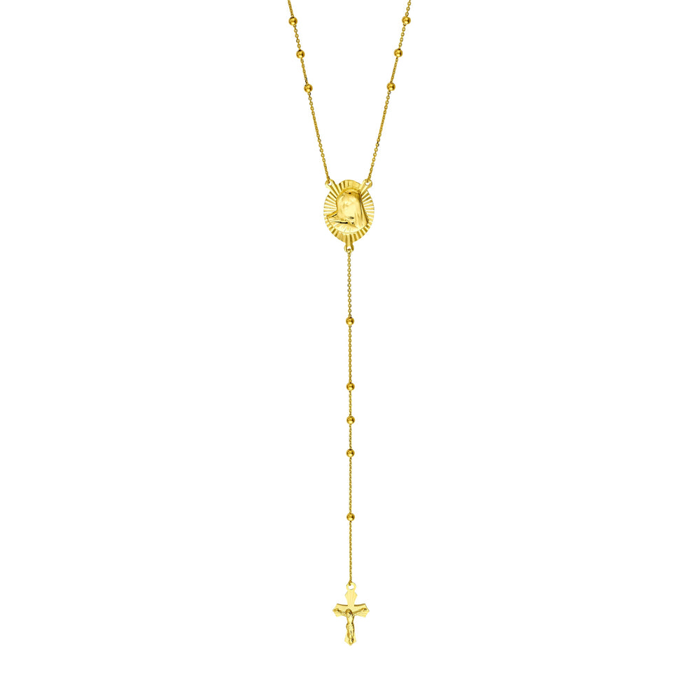 Virgin Mary and Cross Rosary Necklace