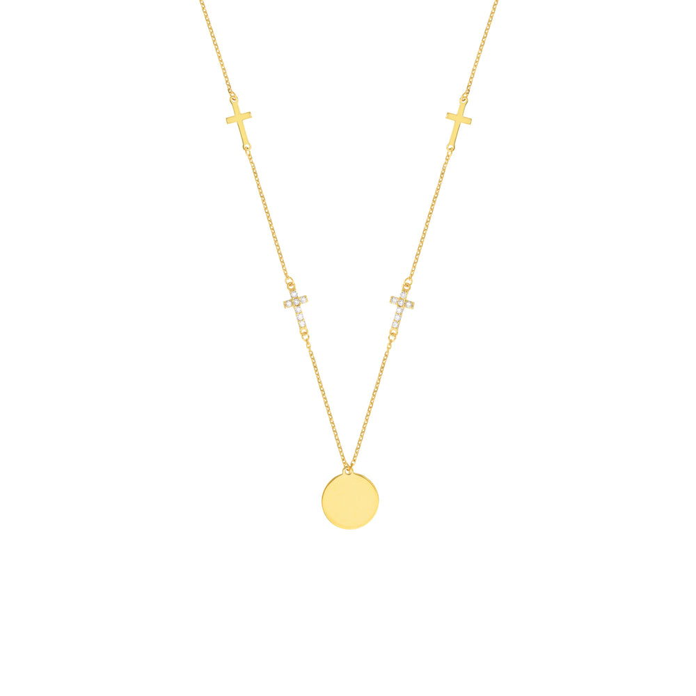 Disc Necklace with Four Cross Stations