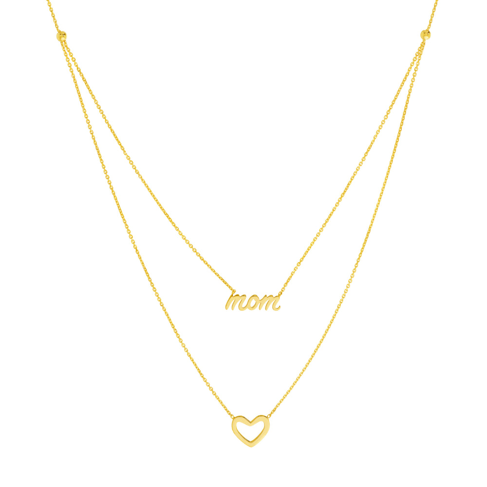 Script Mom and Open Heart Duet Necklace
