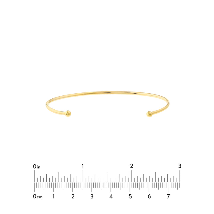 Cuff Bangle with Beaded Ends