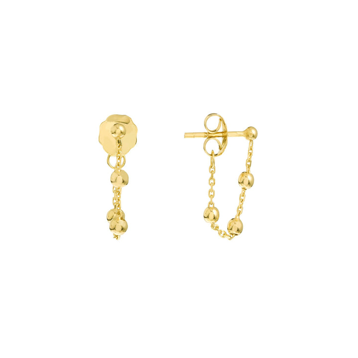 Beaded Chain Huggie Earrings