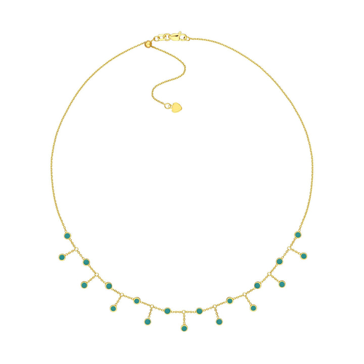 Turquoise Enamel Station and Dangle Choker