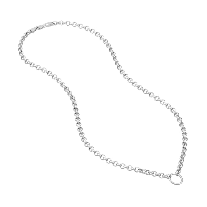 Charm-Ready Hollow Rolo Chain Necklace