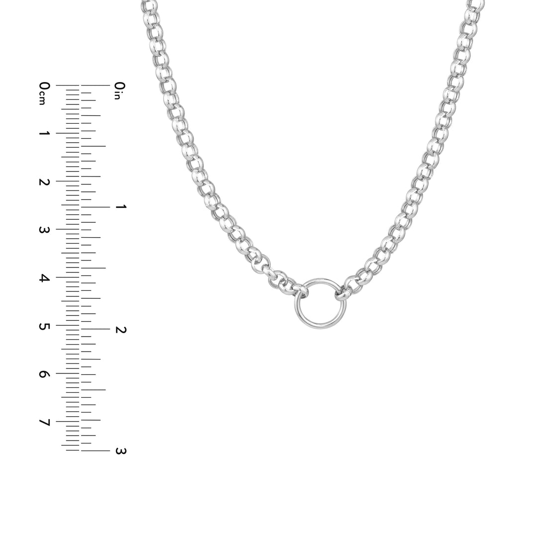 Charm-Ready Hollow Rolo Chain Necklace
