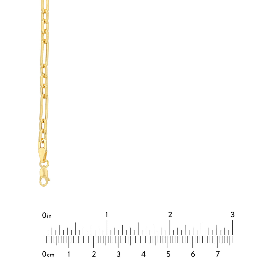 Hollow 3+1 Paper Clip Chain with Lobster Lock