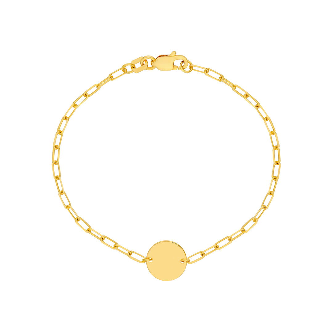 Kids Paper Clip Chain Bracelet with Disc