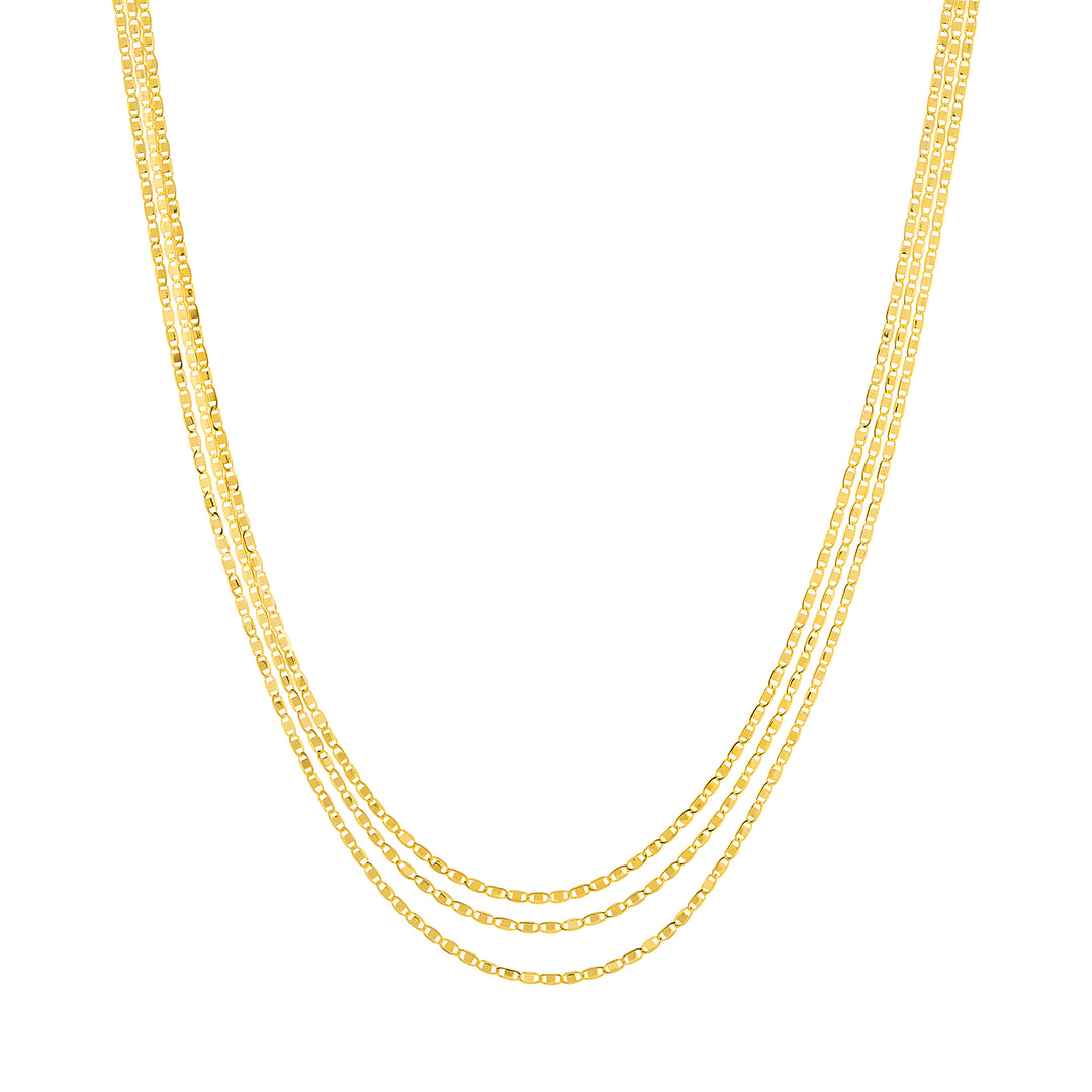 Triple Strand Adj. Diamond Cut Valentino Chain