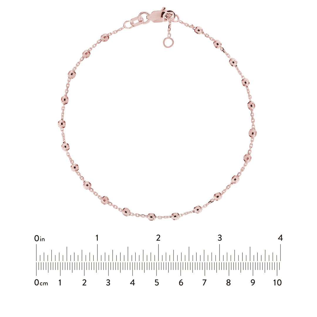Adjustable Diamond Cut Beaded Bracelet