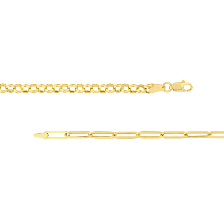 50/50 Paper Clip + Rolo Chain