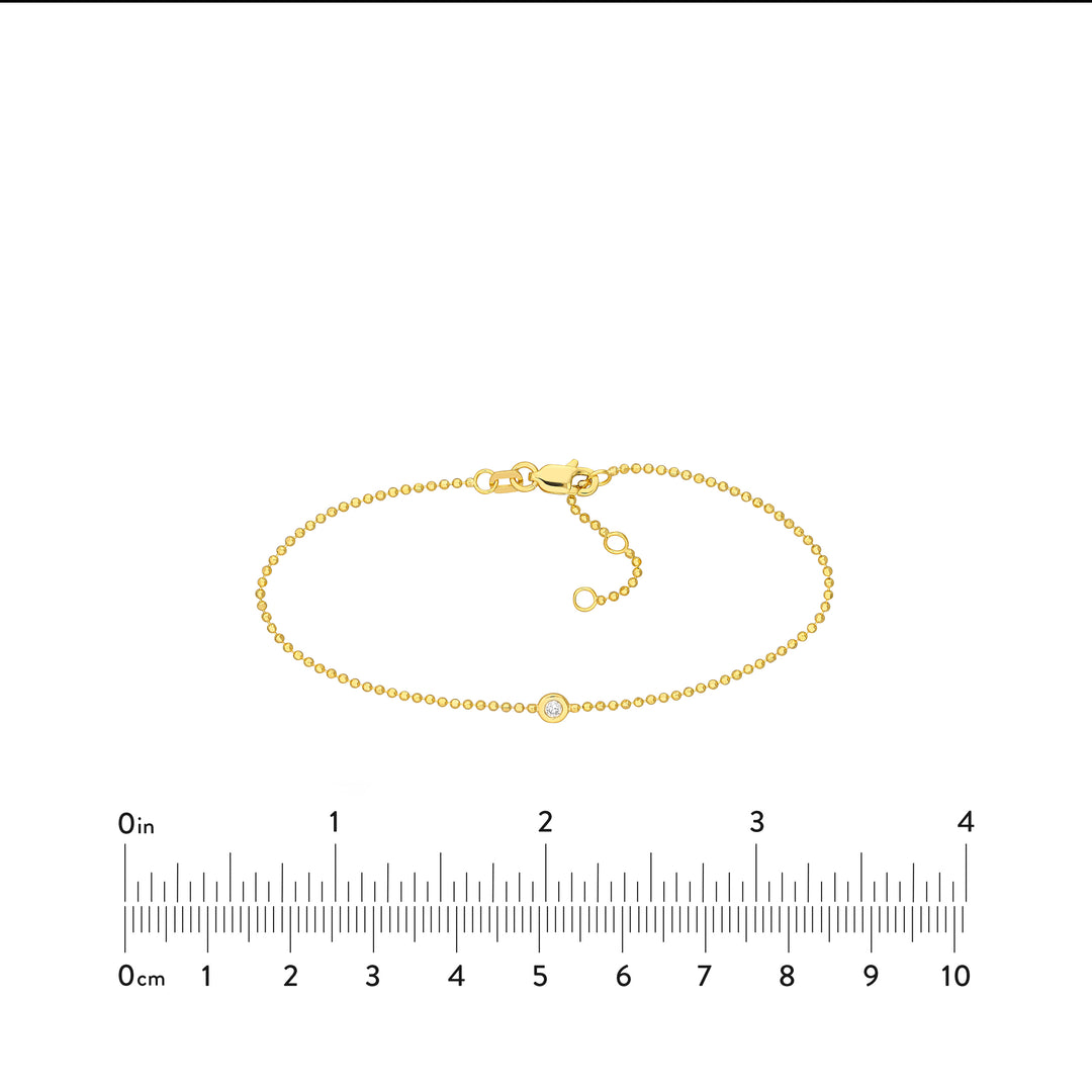Adjustable Diamond Cut Beaded Chain Bracelet