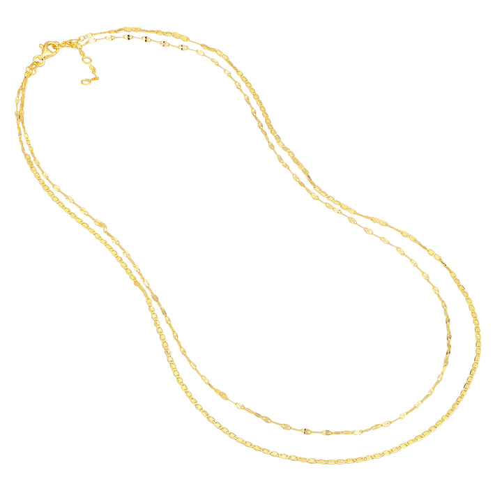Valentino and Hammered Forzentina Layered Chain