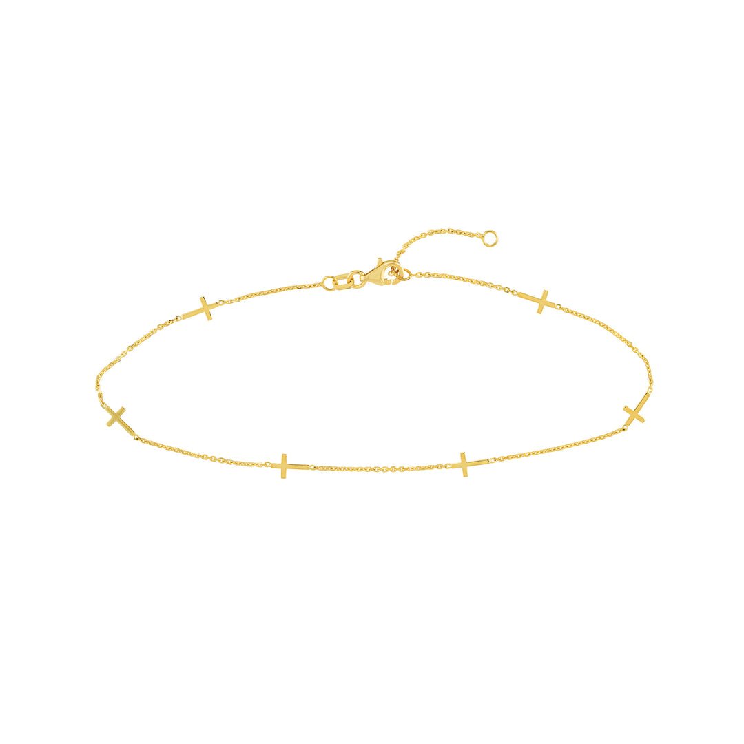 Six Mini Crosses Station Anklet