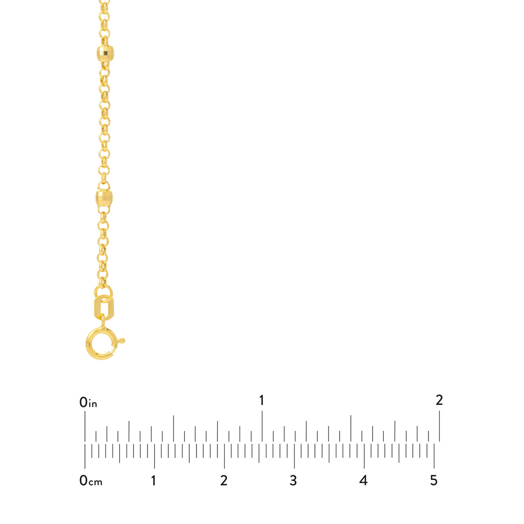 3mm Disco Bead Rolo Chain Necklace