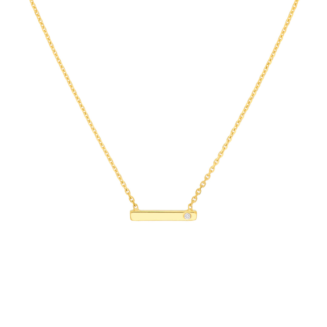 Horizontal Staple Diamond Necklace