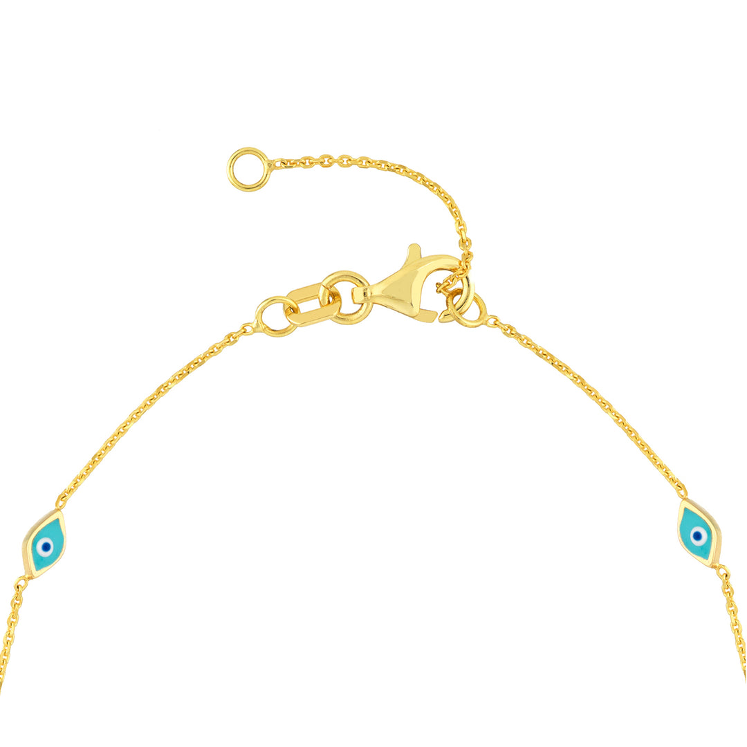 Enamel Evil Eye Station Chain