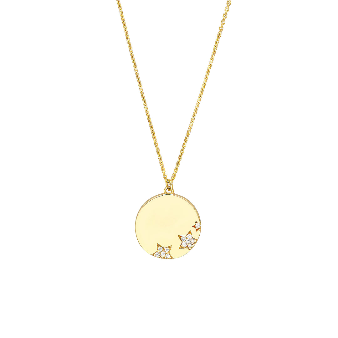 Diamond Stars Medallion Necklace
