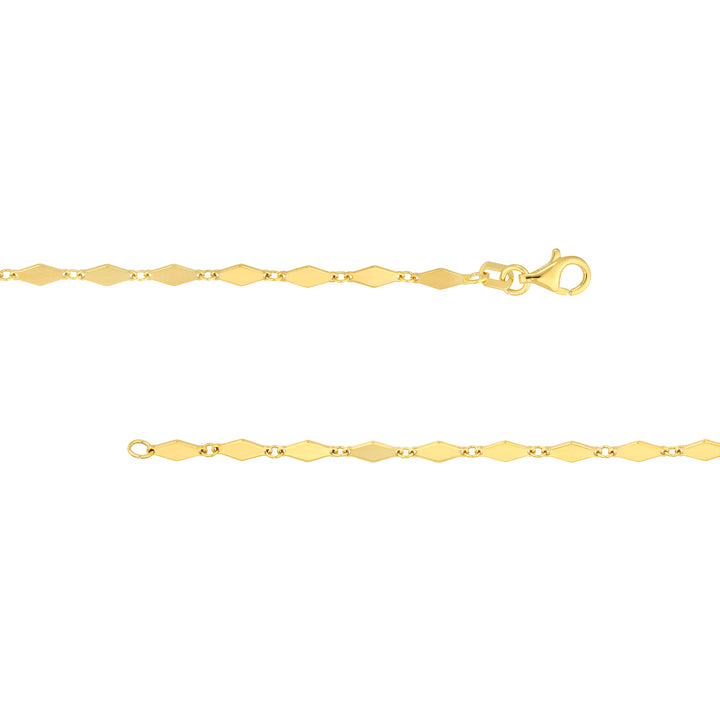 Diamond-Shaped Flat Link Chain