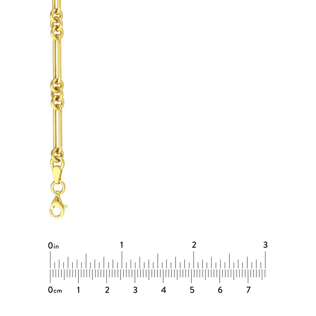3+1 Hollow Fancy Rounded Paper Clip Chain with Pear Lock