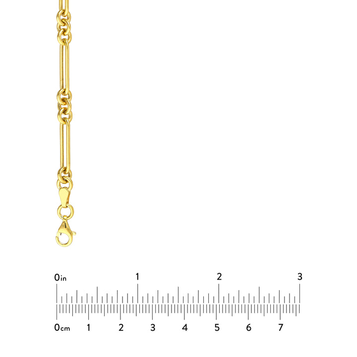 3+1 Hollow Fancy Rounded Paper Clip Chain with Pear Lock