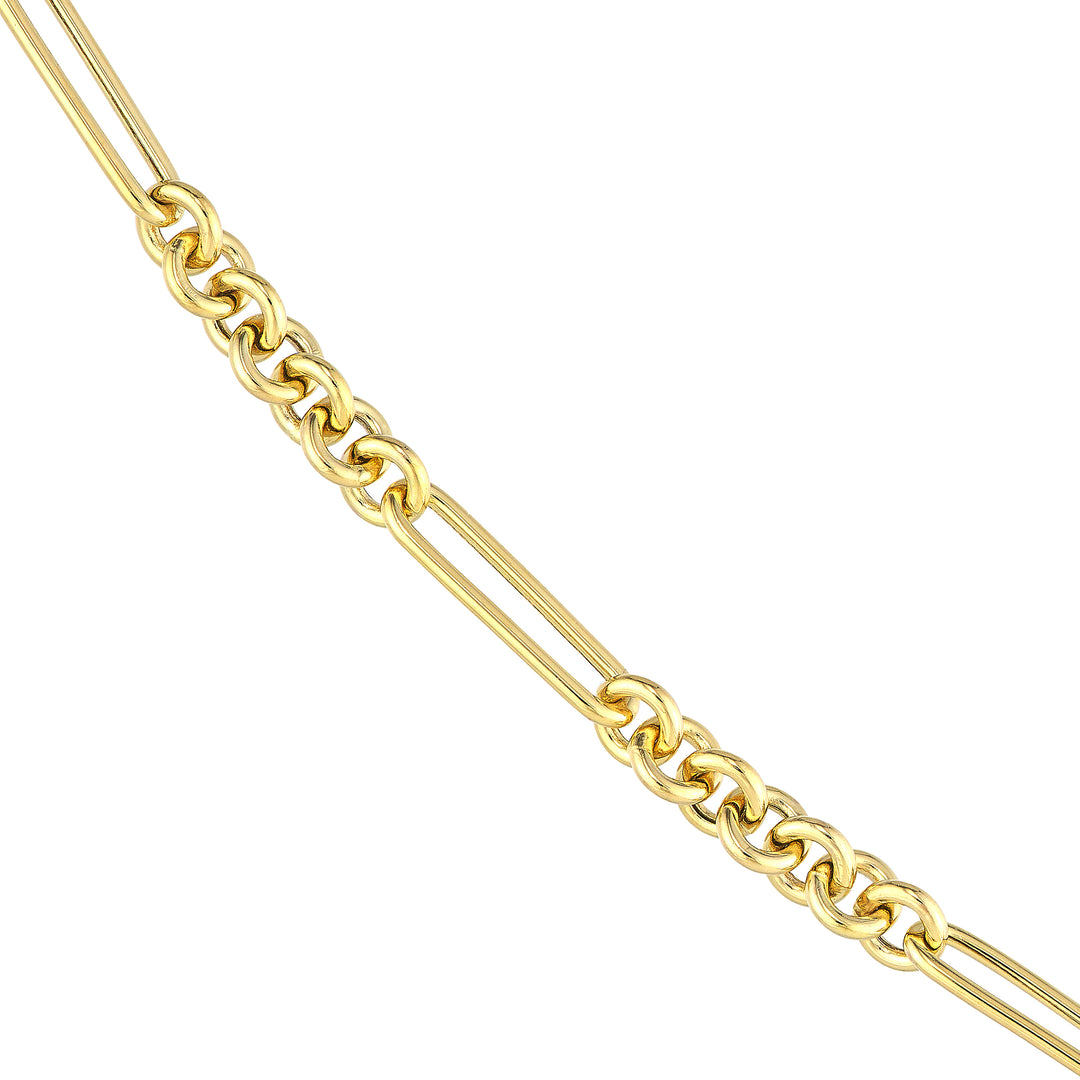 7+1 Round Paper Clip Chain with Pear Lock