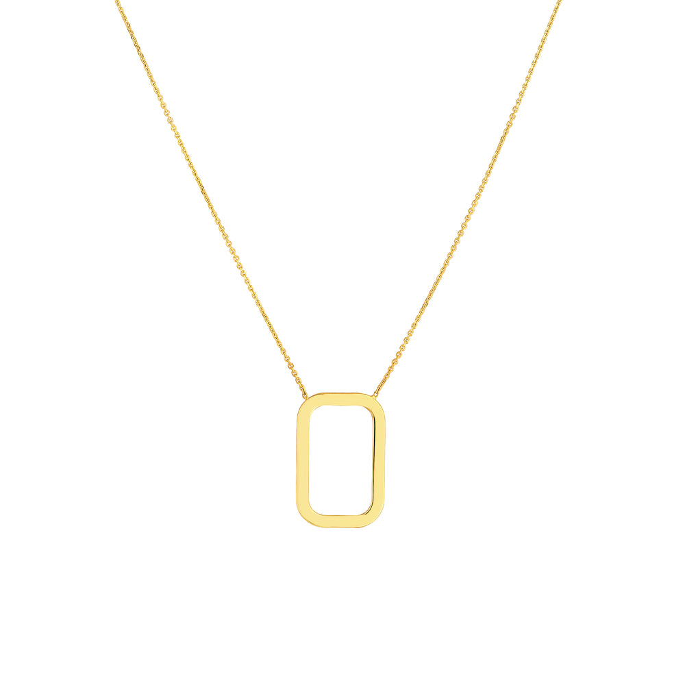 Rounded Rectangle Pendant Necklace