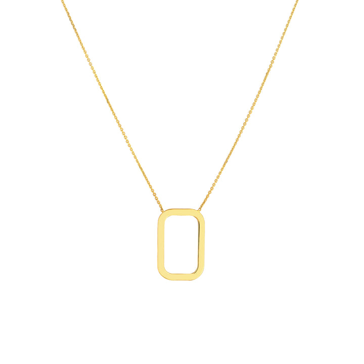 Rounded Rectangle Pendant Necklace