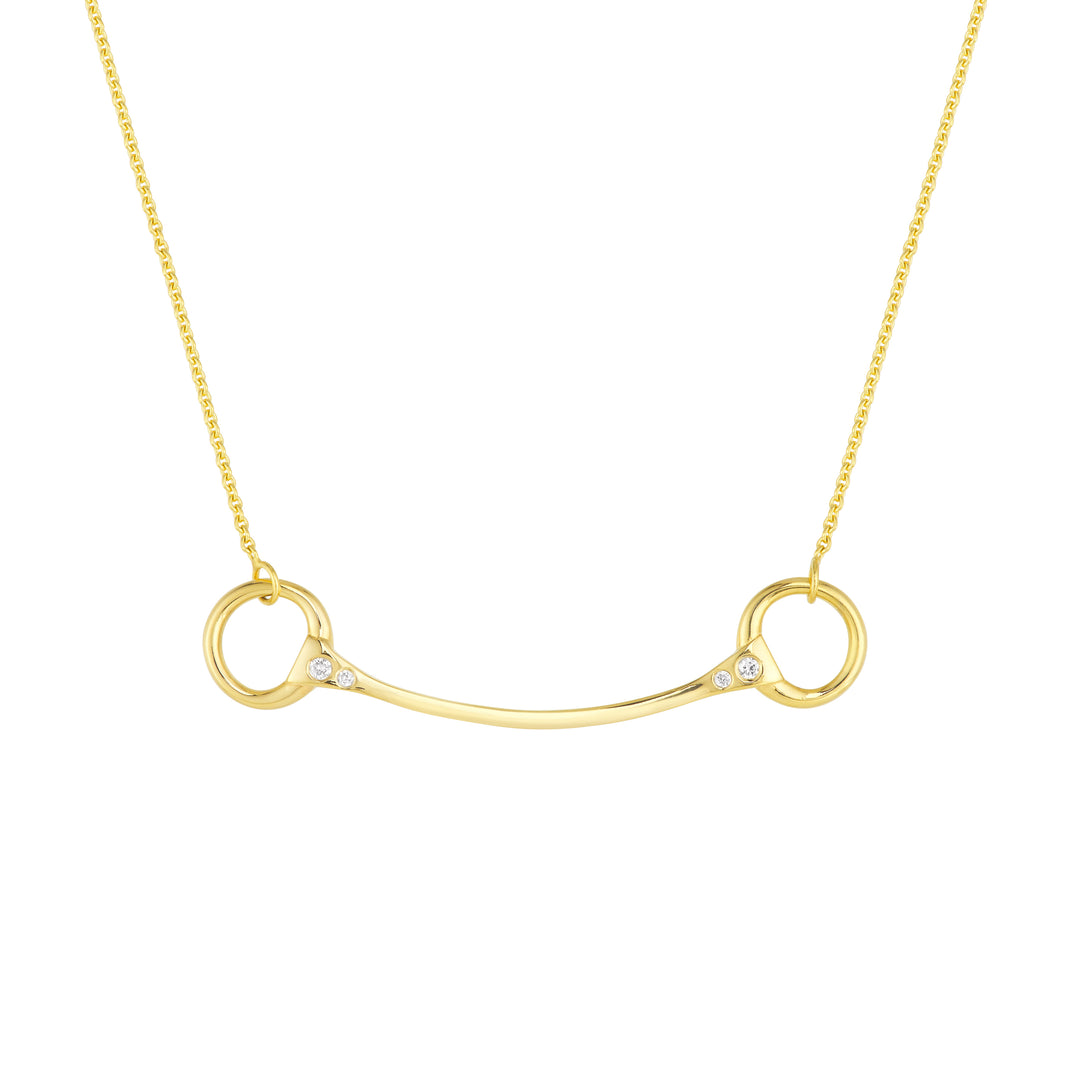 Diamond Horse Bit Station Necklace