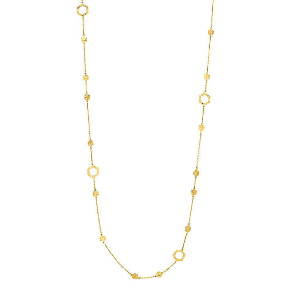 Long and Lovely Mix Hexagon Station Necklace