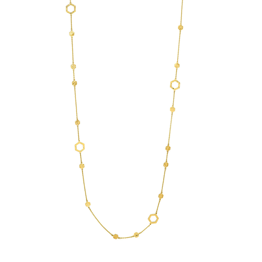Long and Lovely Mix Hexagon Station Necklace