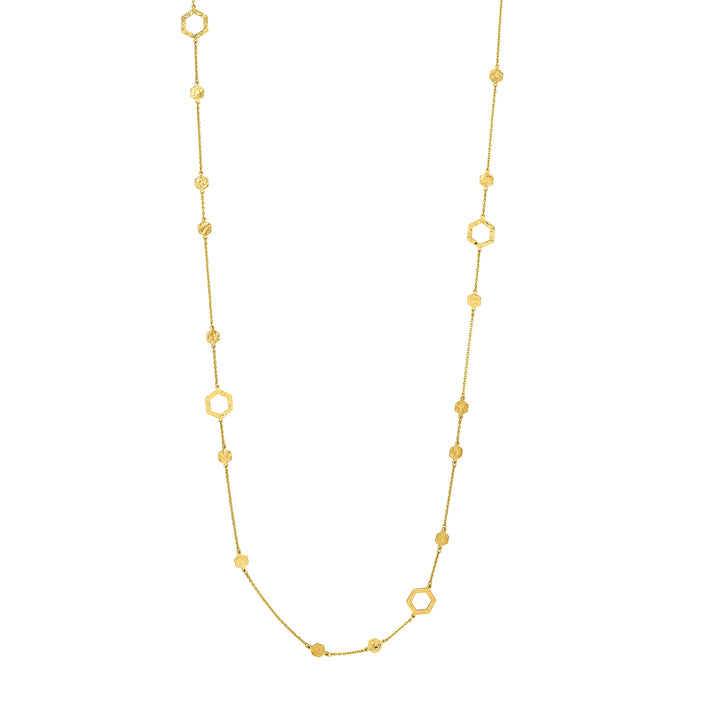 Long and Lovely Mix Hexagon Station Necklace