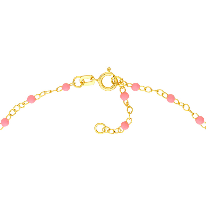 Baby Pink Enamel Bead Piatto Chain