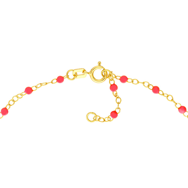 Neon Pink Enamel Bead Piatto Chain