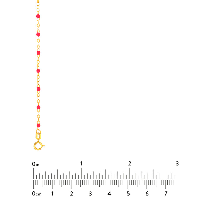 Neon Pink Enamel Bead Piatto Chain