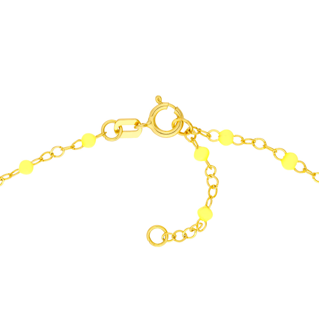 Neon Yellow Enamel Bead Piatto Chain