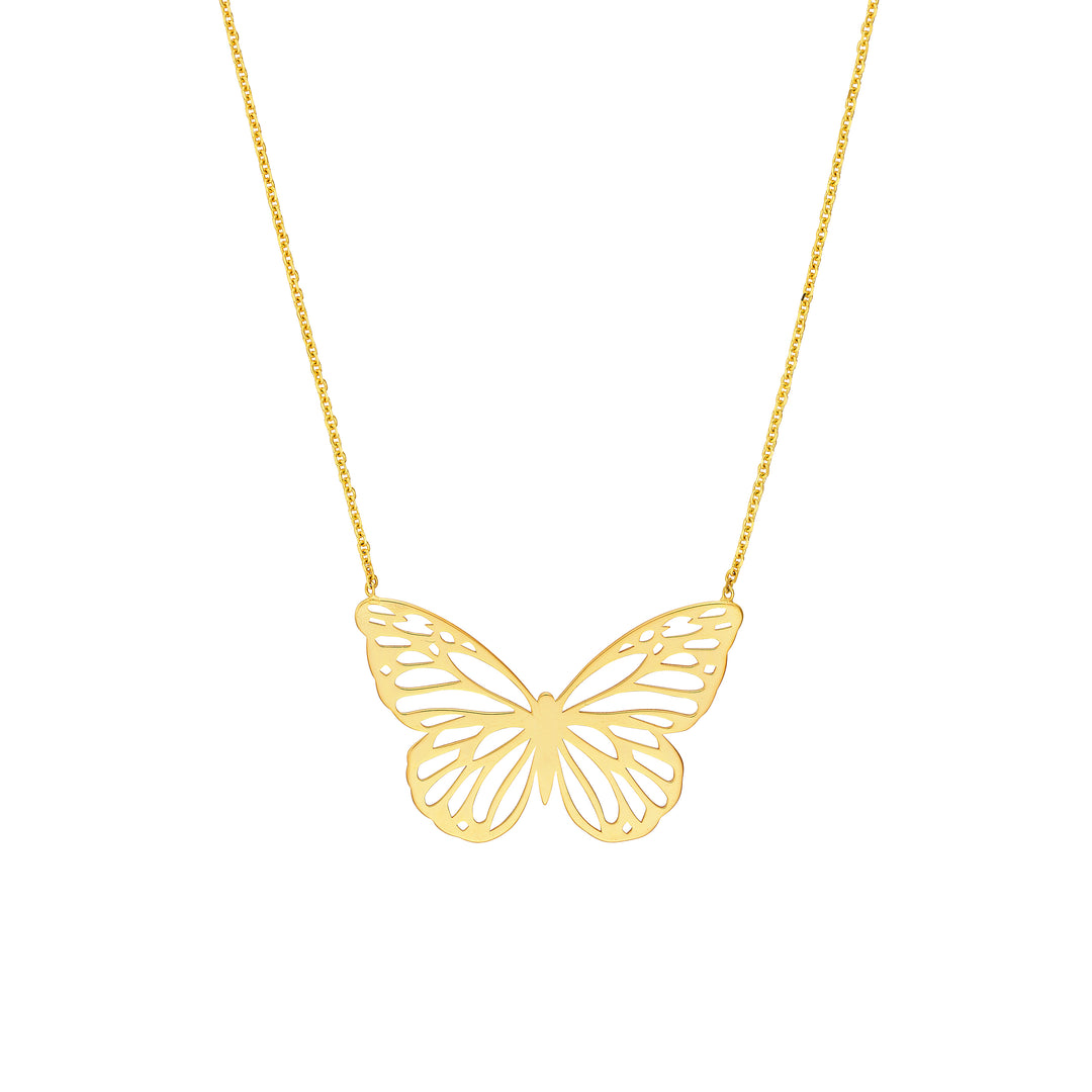 Butterfly Carving Pendant Necklace