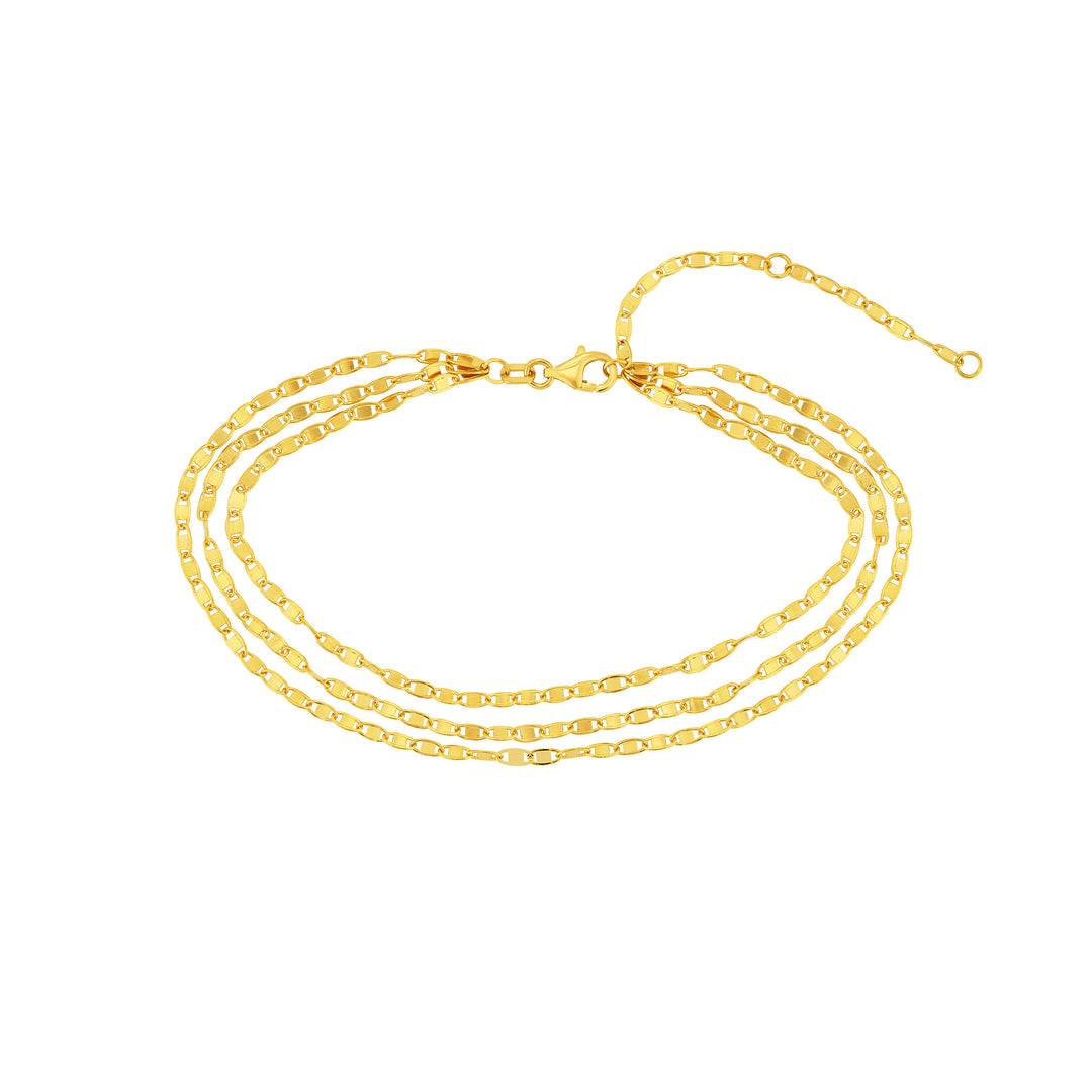 Triple Twist Mariner Layered Anklet
