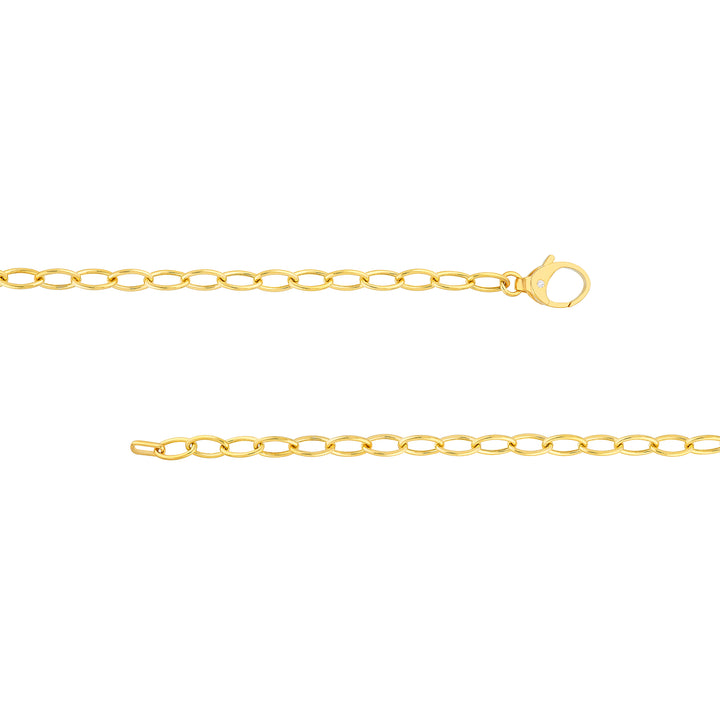 Diamond Pear Lock Oval Link Chain