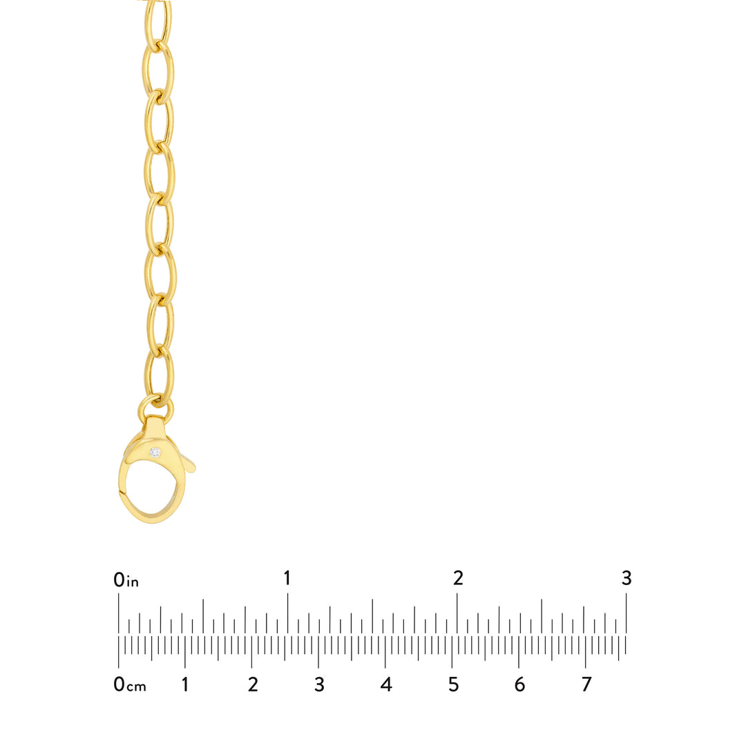 Diamond Pear Lock Oval Link Chain