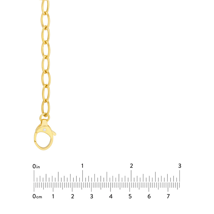 Diamond Pear Lock Oval Link Chain