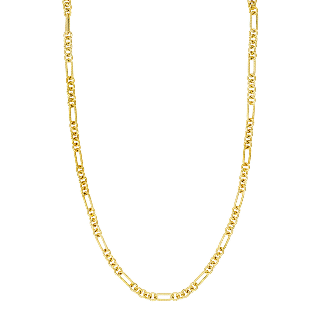 Handmade Textured Oval Rolo Chain