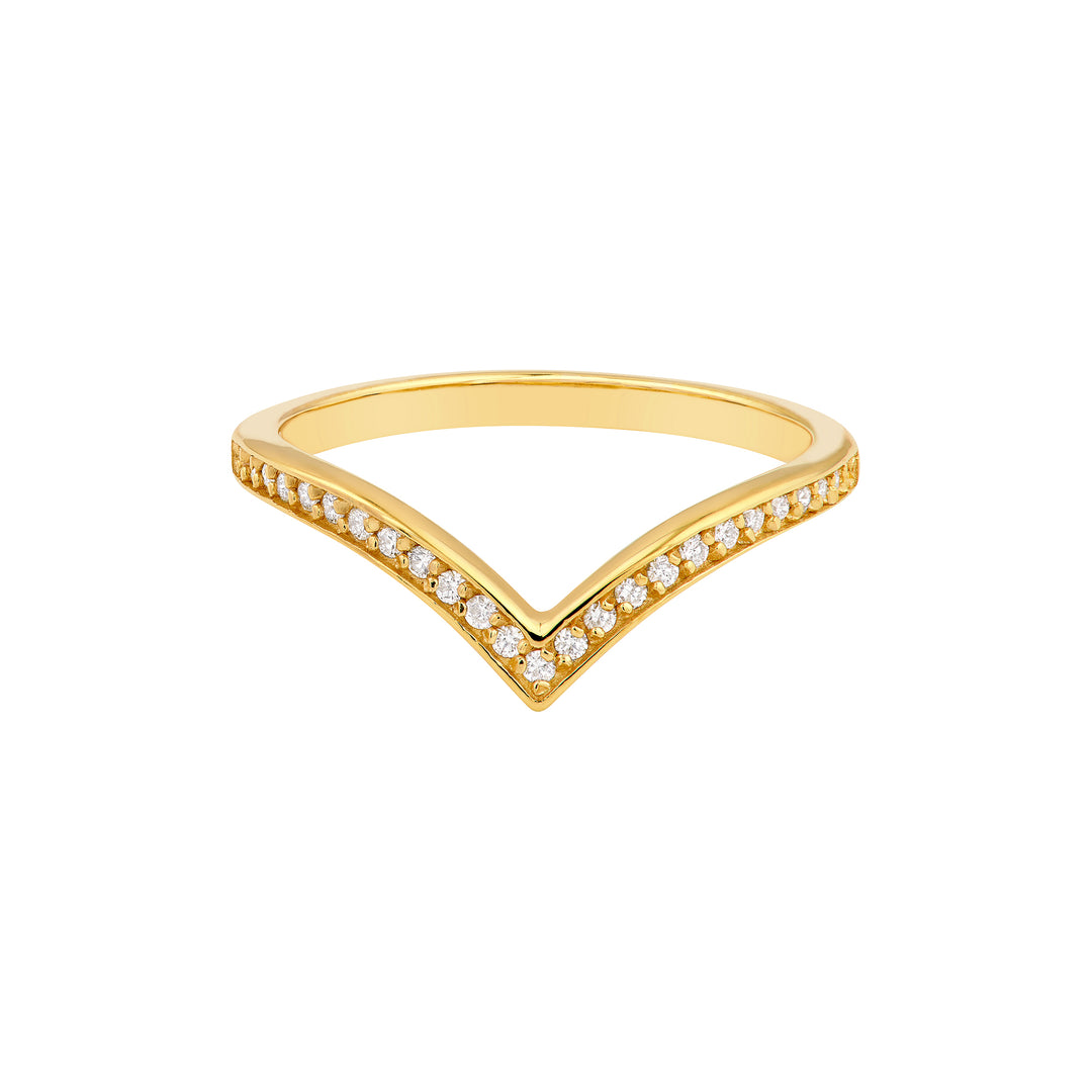 1/6tcw Diamond Chevron Ring