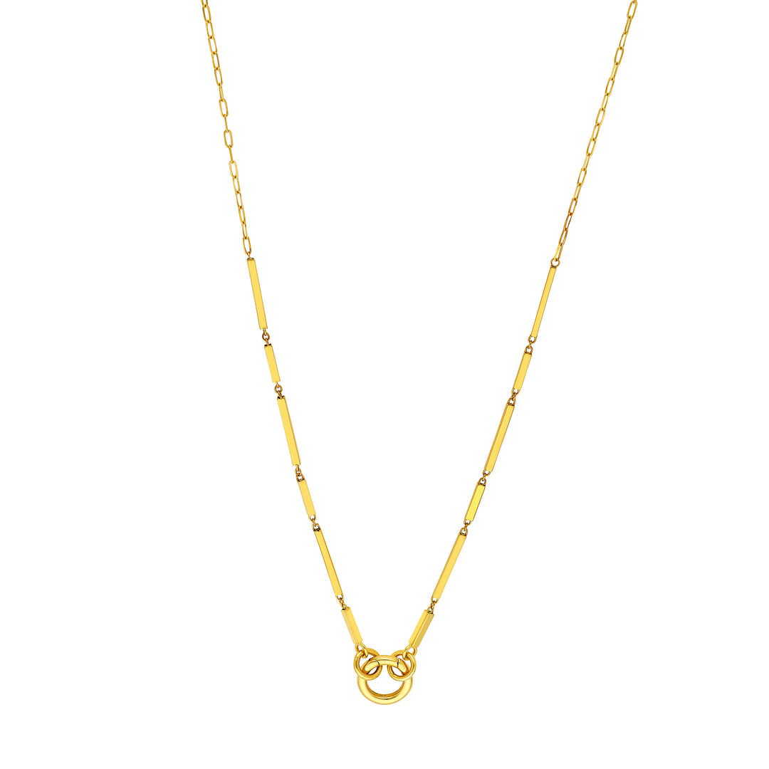 Bar Link Necklace with Push Lock