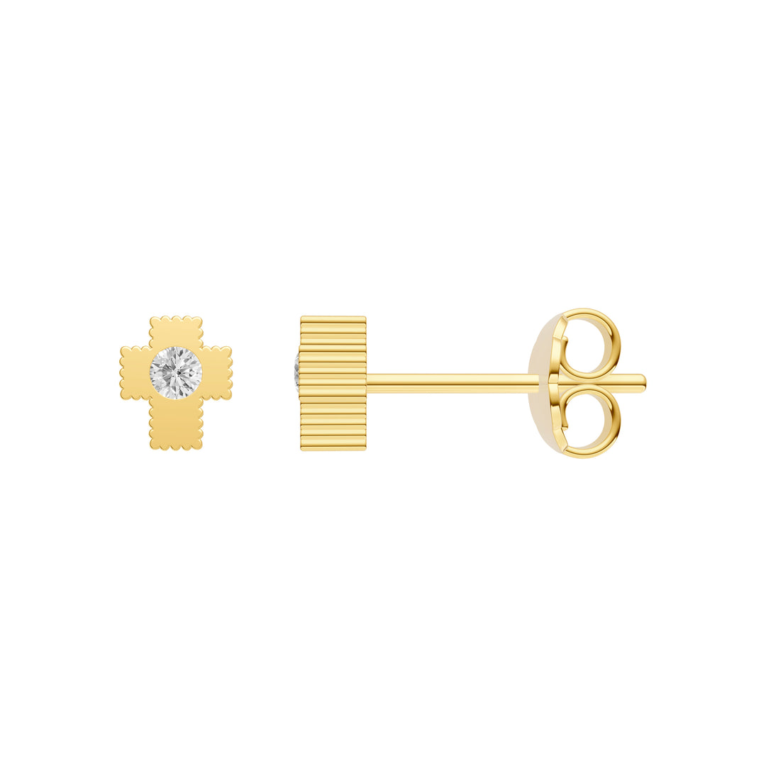 1/20tcw Diamond Cross Stud Earrings