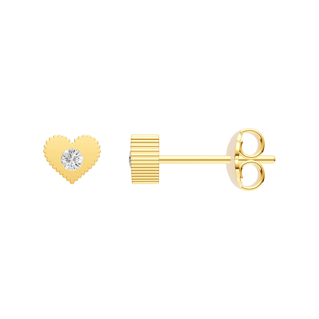 1/20tcw Diamond Heart Stud Earrings