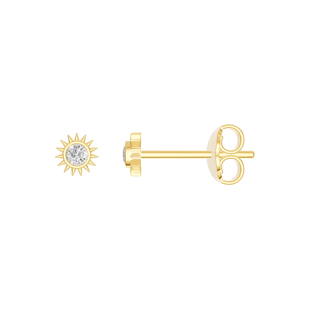 1/20tcw Diamond Sun Stud Earrings