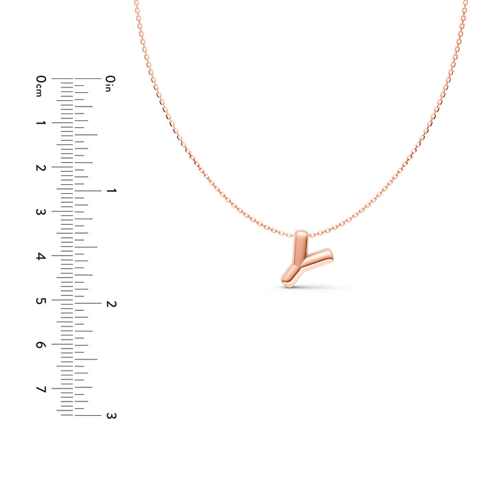 Puffy Bubble Initial ‘Y’ Necklace